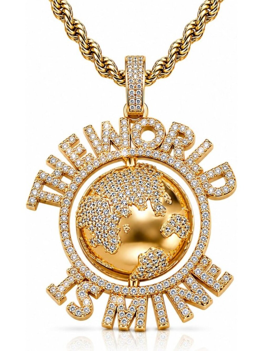 Iced Globe Pendant Necklace for Men - Stylish, Unique, and Eye-Catching Jewelry